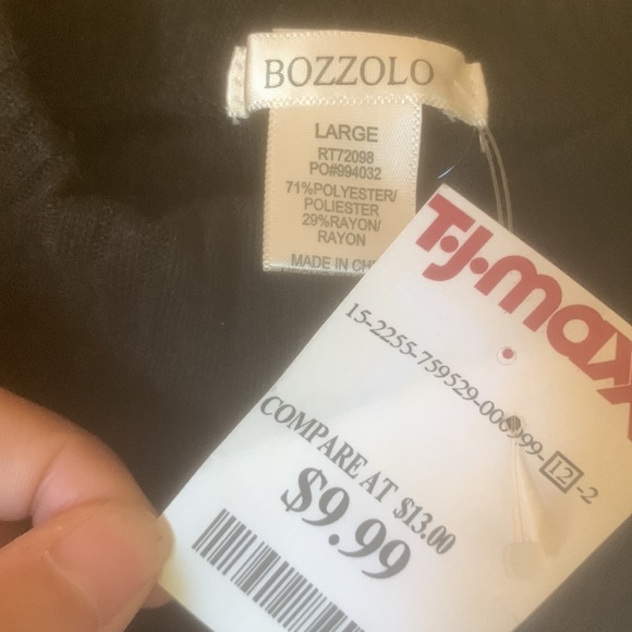 Bozzolo cropped, ribbed, mock neck, long sleeve NWT Black - Picture 6 of 7